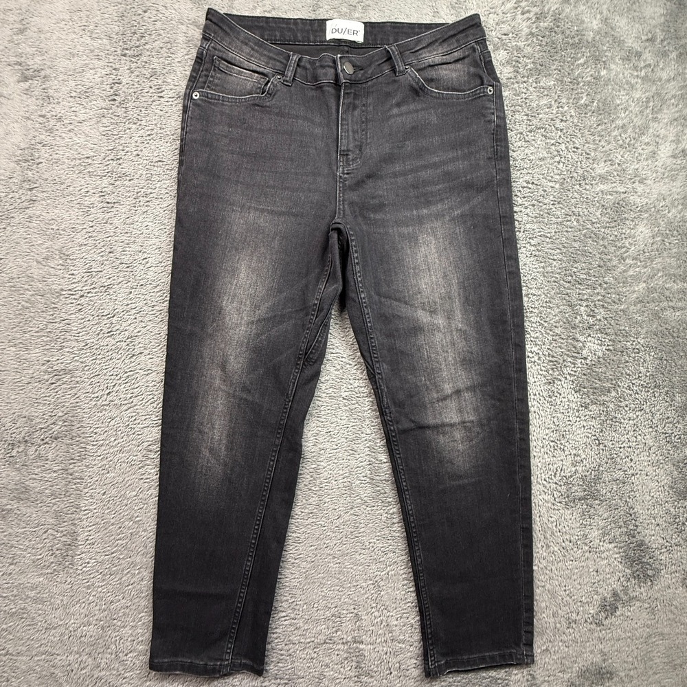 DU/ER Jeans Women's 32x28 Performance Denim Gusseted Straight Girlfriend Black